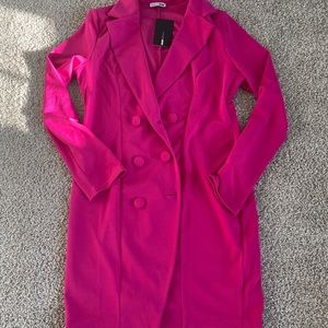 Hot Pink Blazer Dress